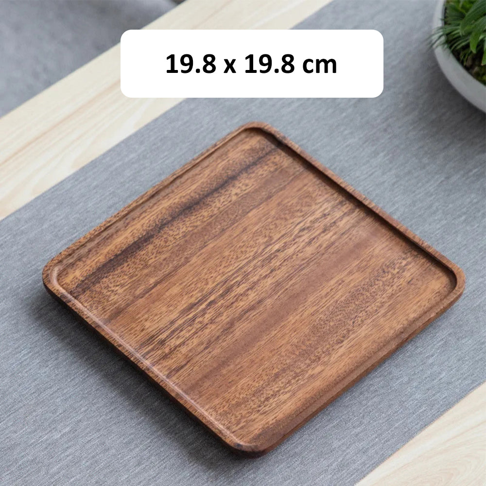 Plateau rectangulaire en bois de noyer pour le thé