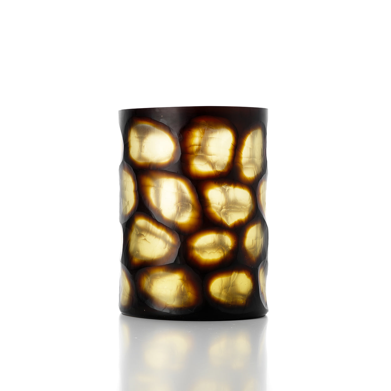 Decorative glass vase in L size on a white background
