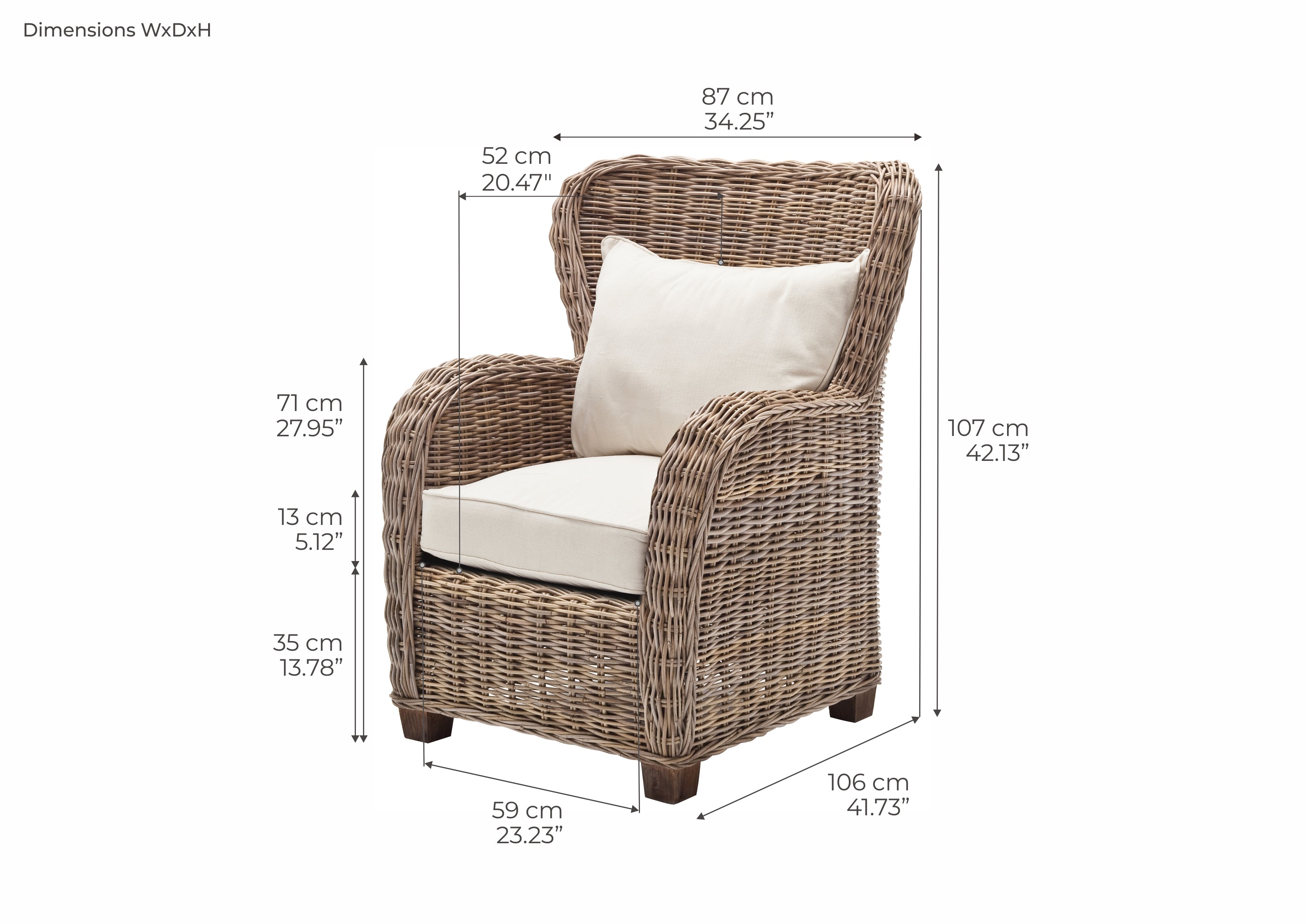 QUEEN Chair Dimensions