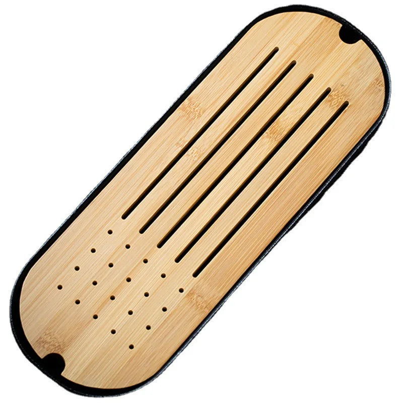 Plateau à thé simple en bois de bambou