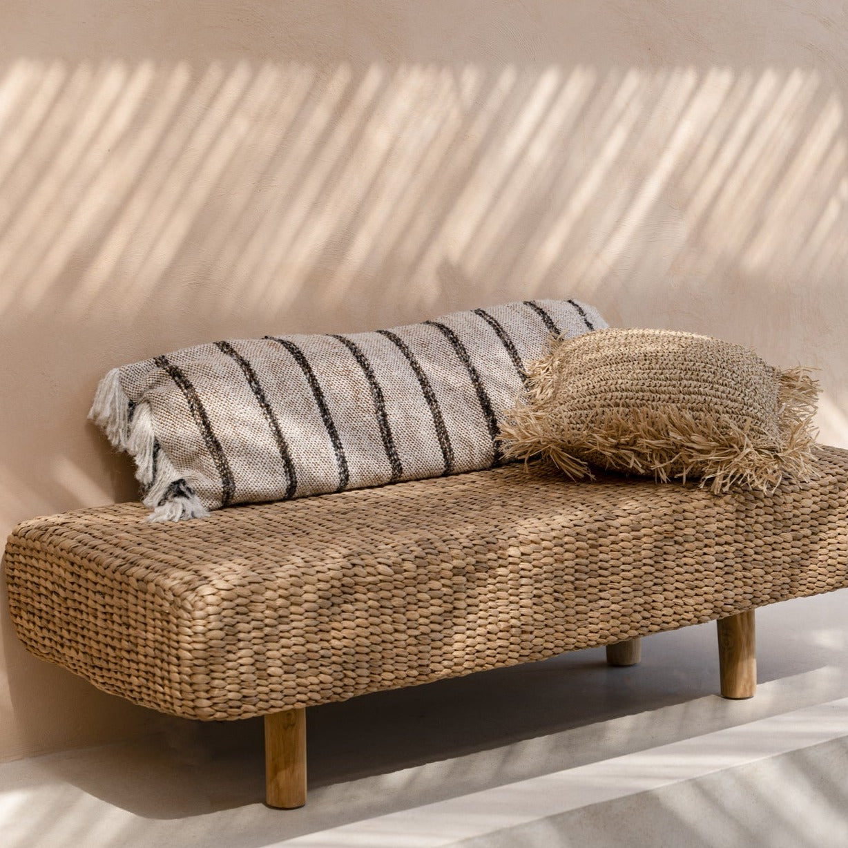 Le banc en jacinthe d'eau