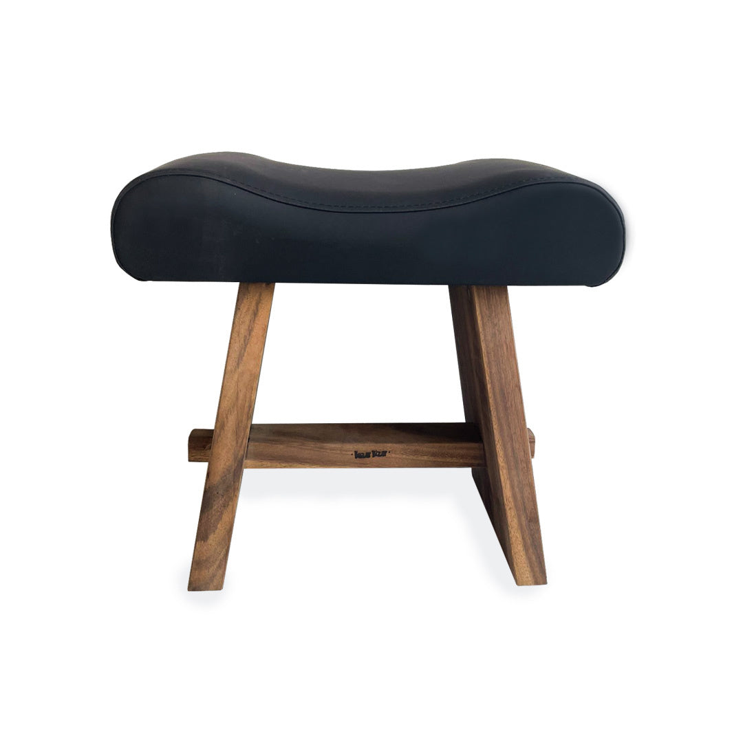 THE SUAR Tabouret Avec Cuir - Naturel Noir