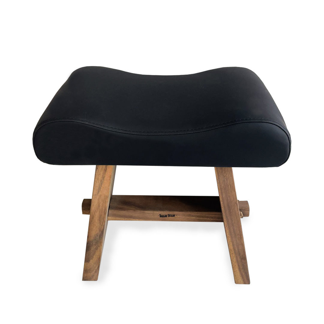 THE SUAR Tabouret Avec Cuir - Naturel Noir