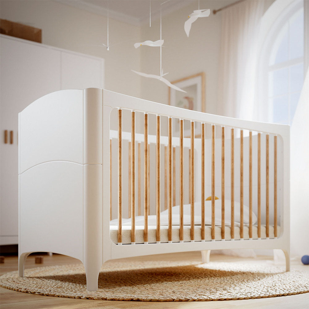 NEREE LIT Bed 70X140 - Neige with wooden bars in a bright room