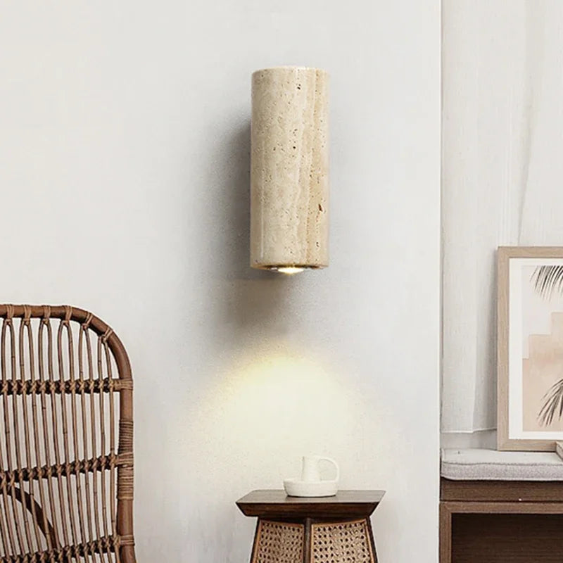 Wabi Sabi Wall Lamp From Travertine Stone 3