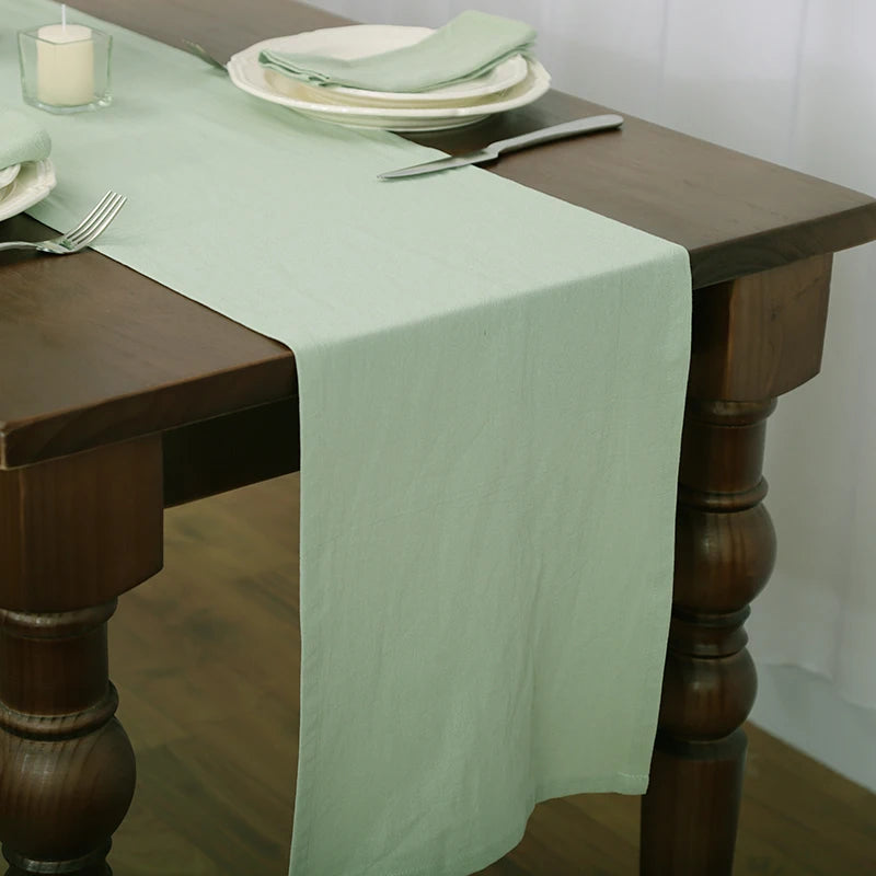 Chemin de table blanc en coton