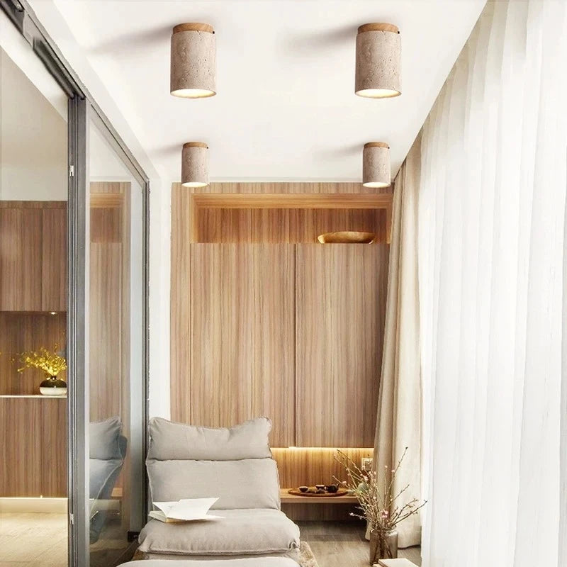 Square Ceiling Lamp From Stone for Living Room 4