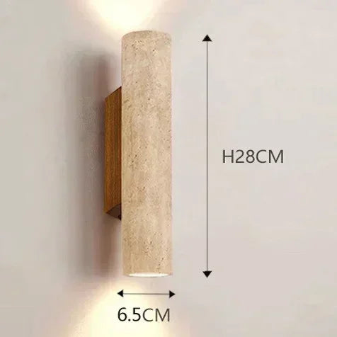 LED Wall Lamp Travertine Natural 28 cm