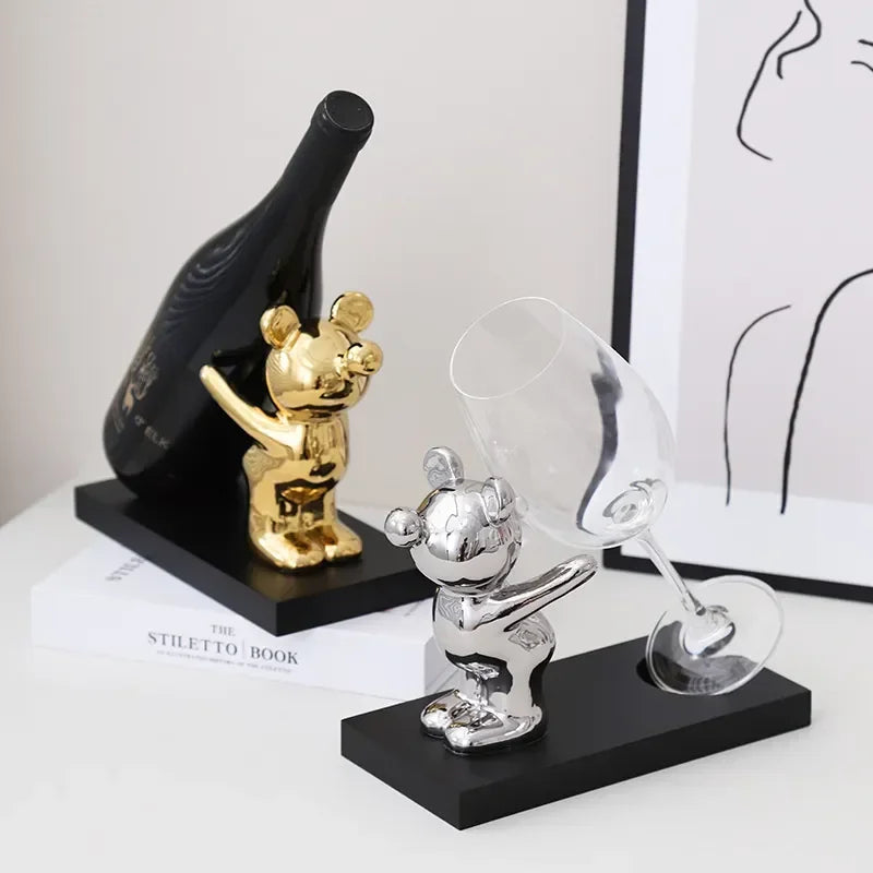 Porte-Bouteille Ours en Céramique