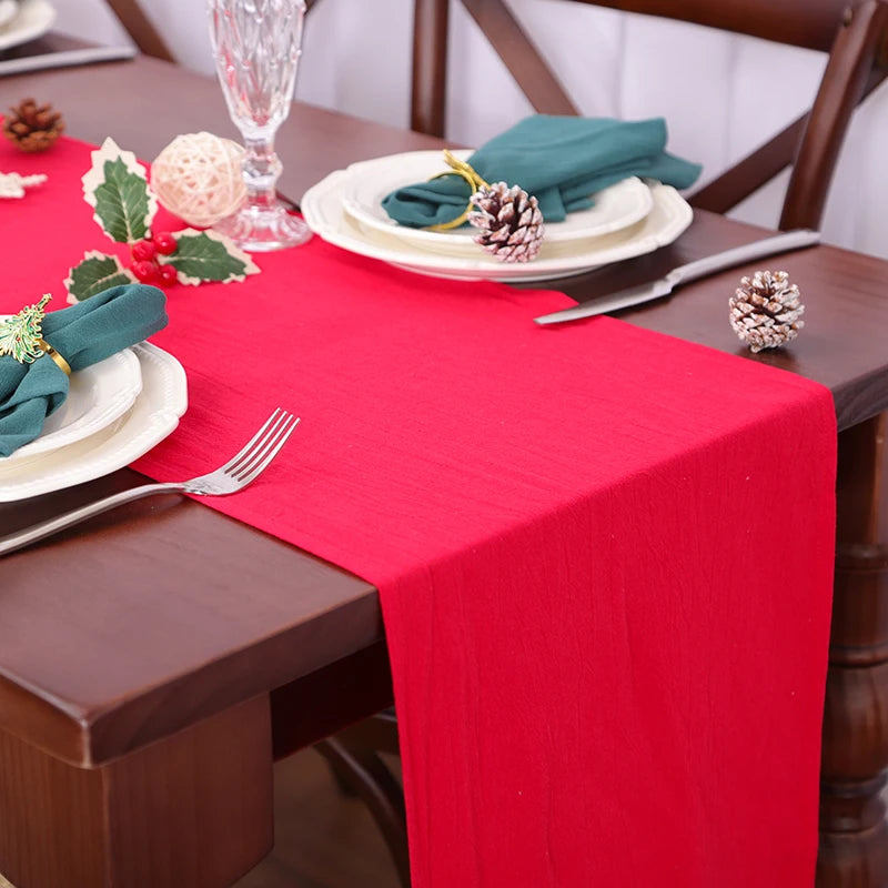 Chemin de table blanc en coton