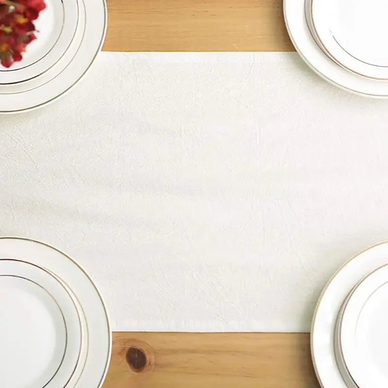 Chemin de table blanc en coton