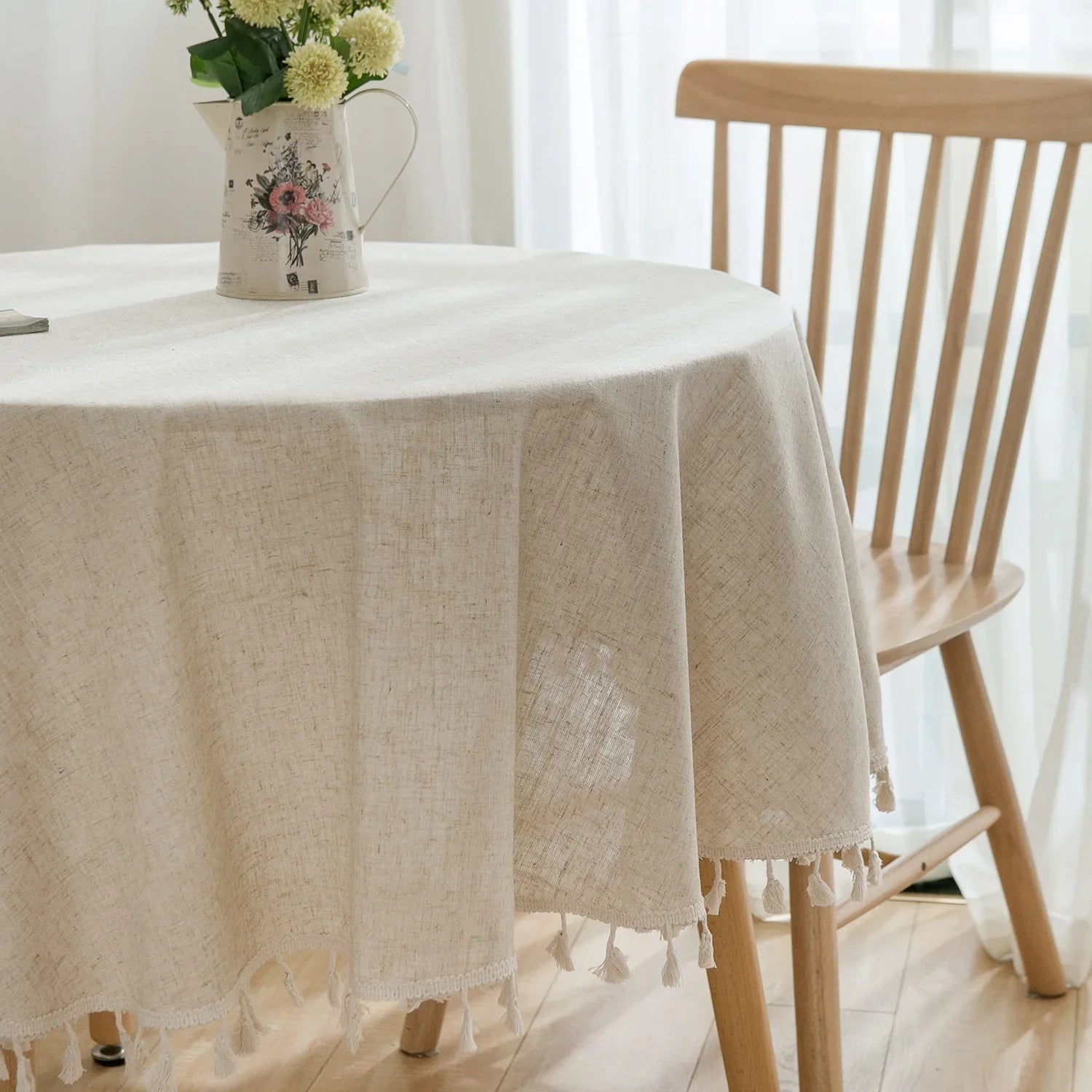 Linge de table rond en coton