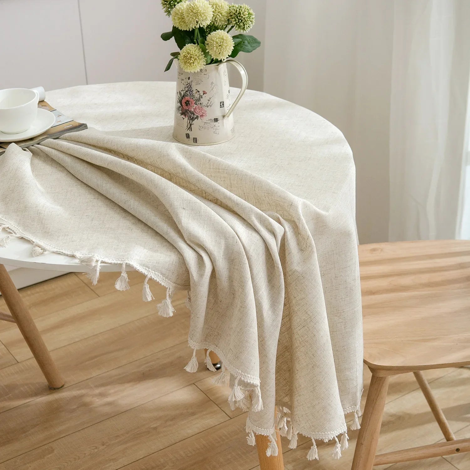 Linge de table rond en coton