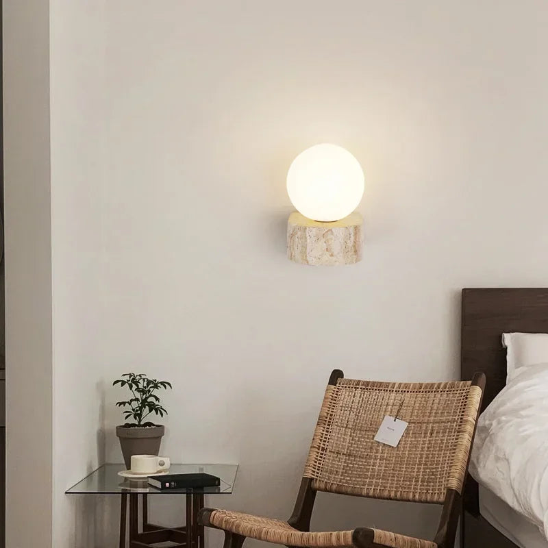 Japanese Style Natural Stone Wall Lamp 3