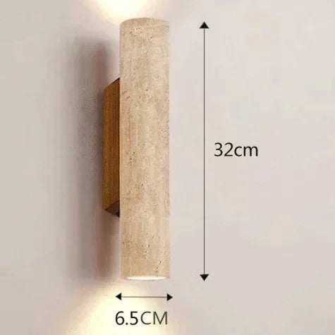 LED Wall Lamp Travertine Natural 32 cm
