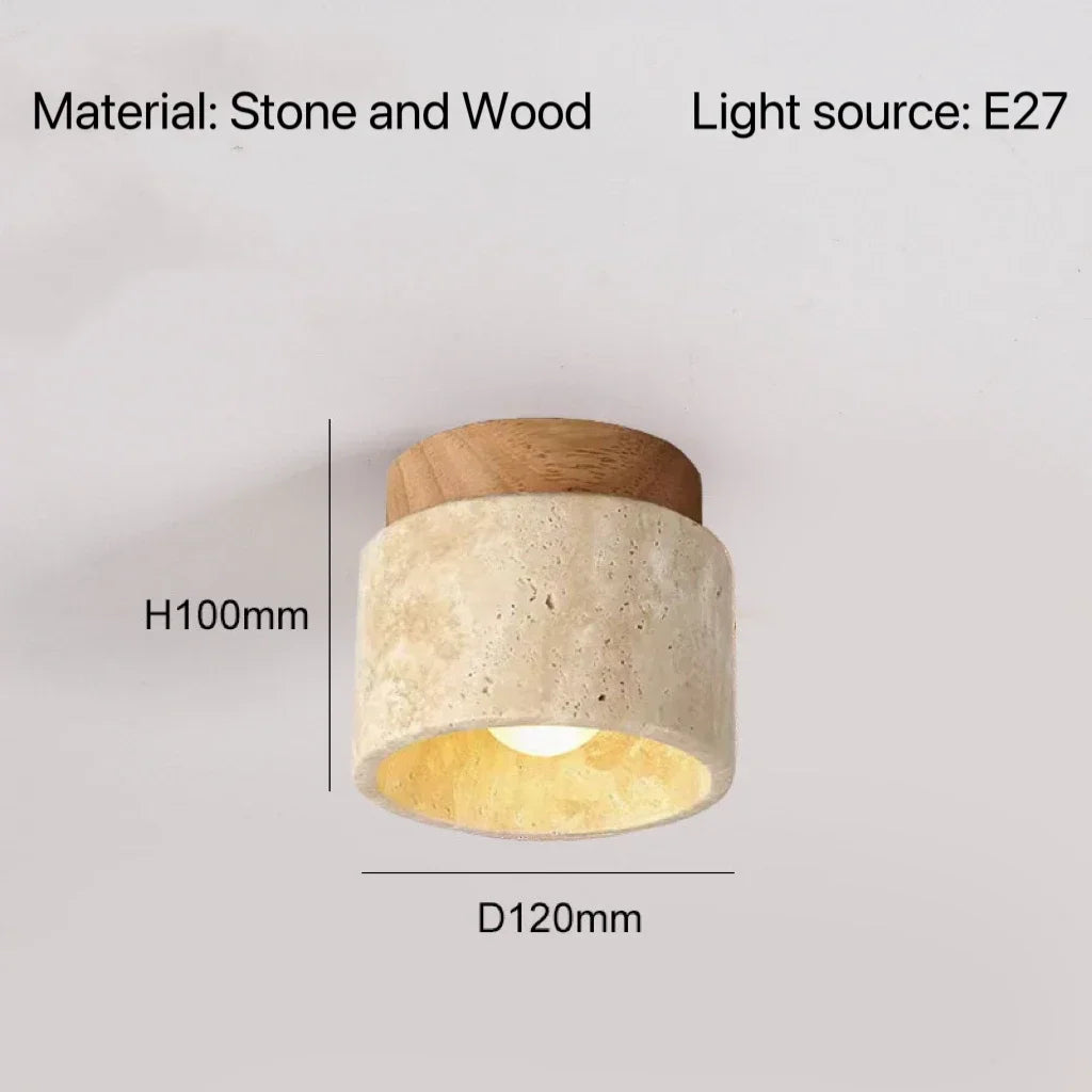 Modern Stone Travertine Ceiling Lamps Natural B