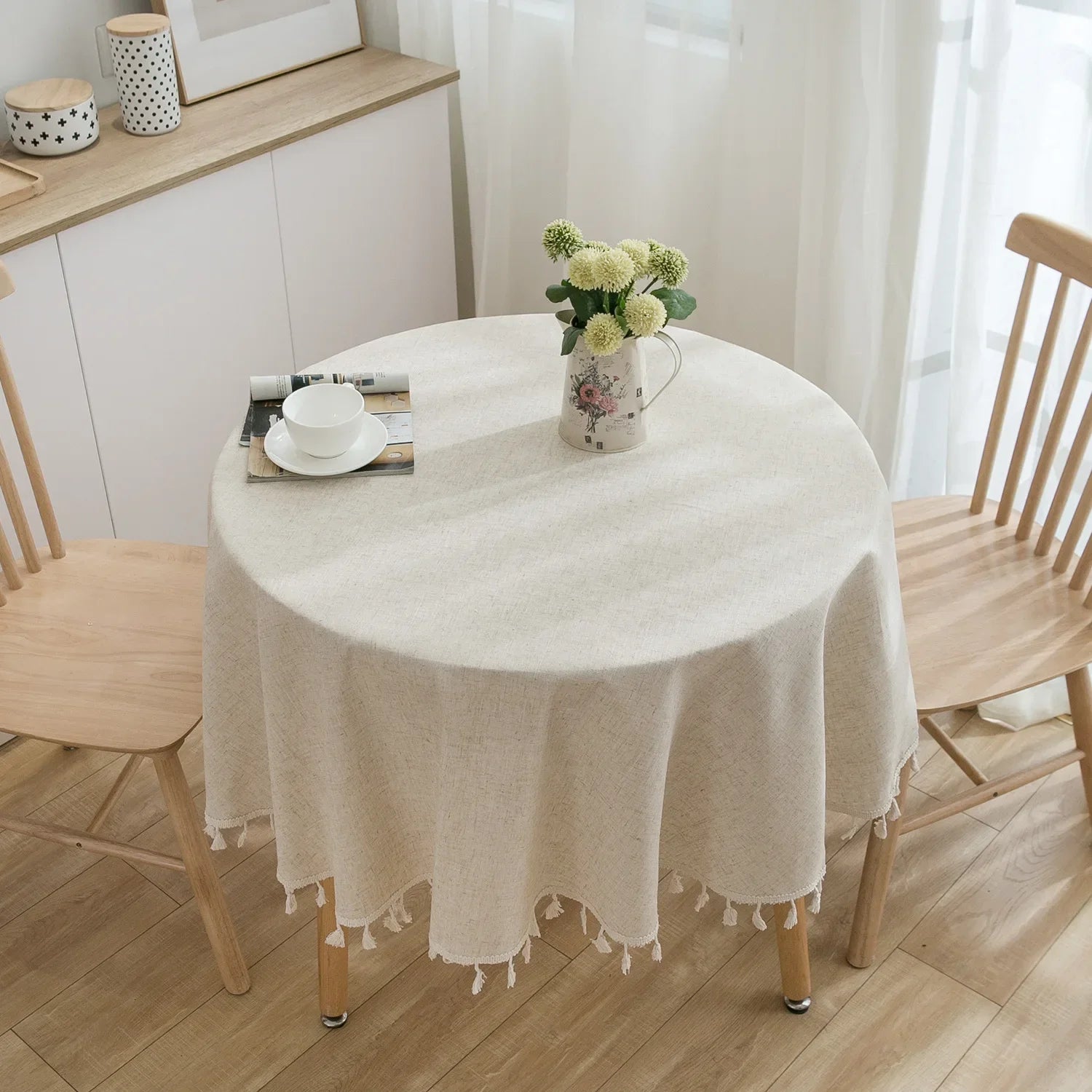 Linge de table rond en coton