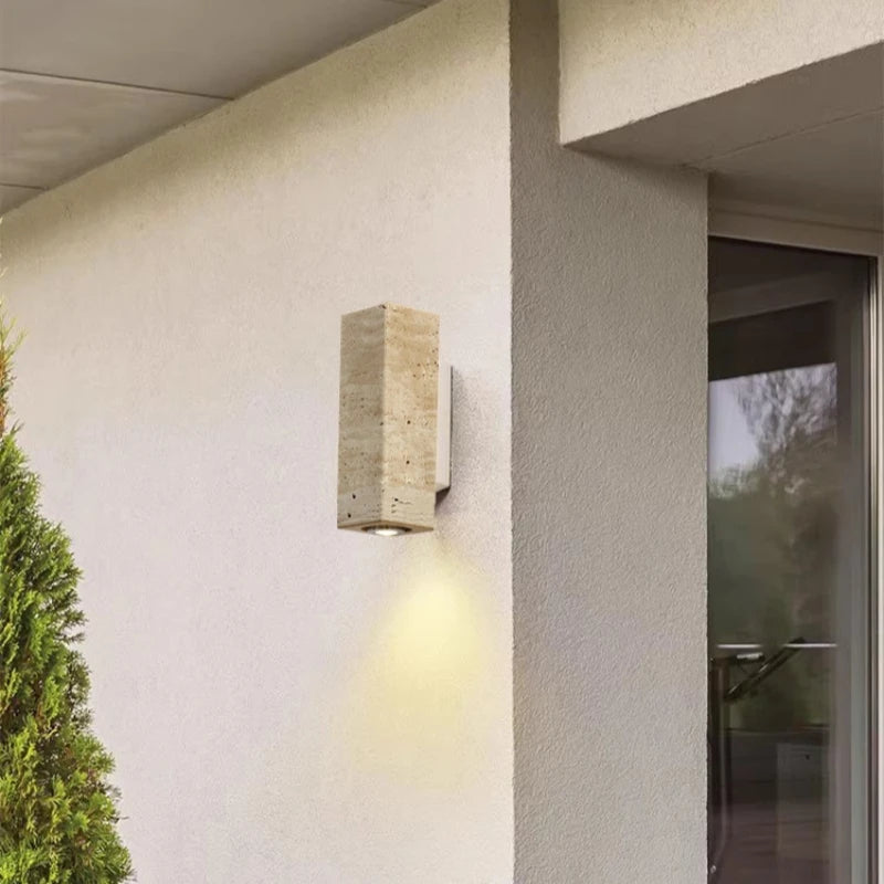 Wabi Sabi Wall Lamp From Travertine Stone 4