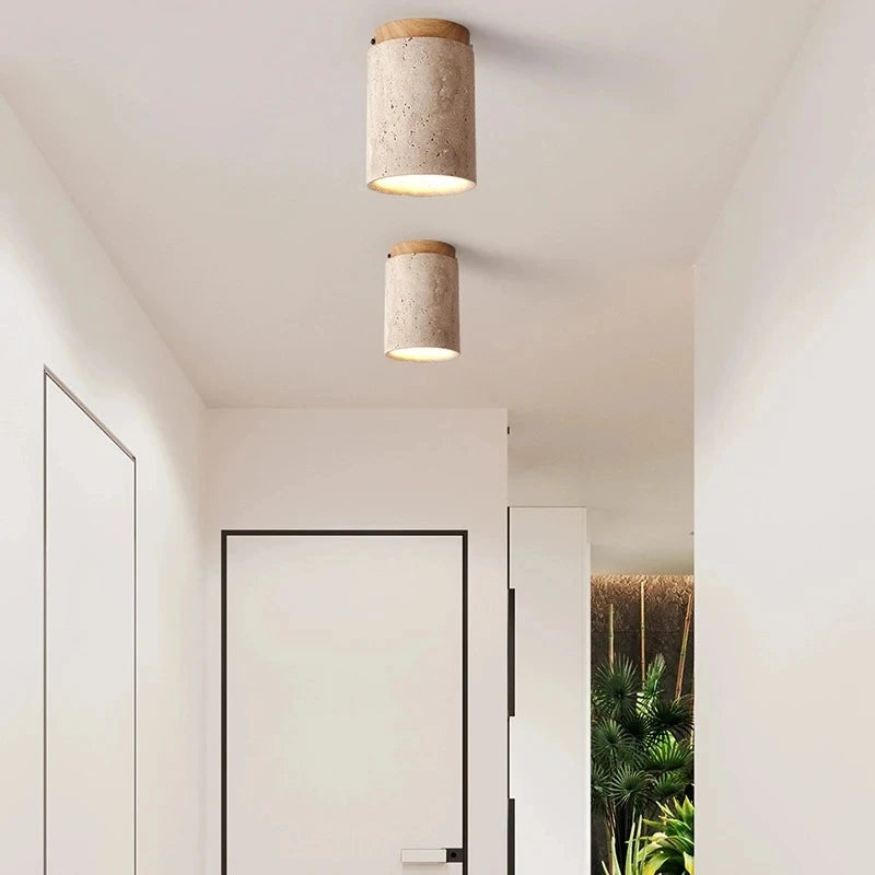 Square Ceiling Lamp From Stone for Living Room 1