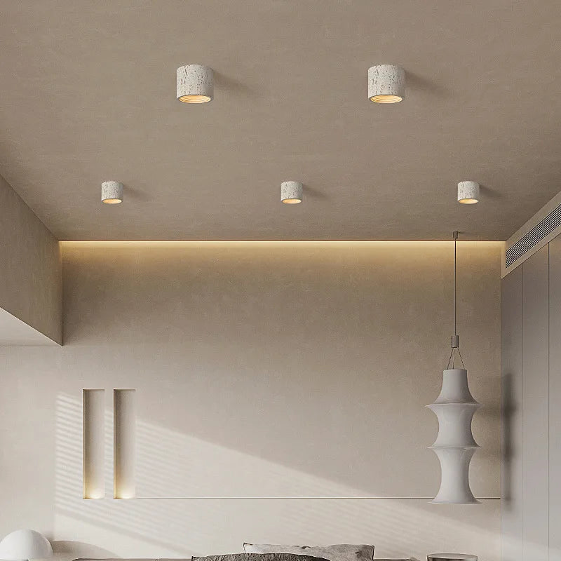 Square Ceiling Lamp From Stone for Living Room 2