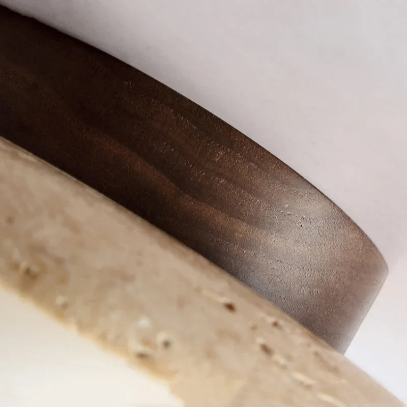 Modern Stone Travertine Ceiling Lamps Close View 3