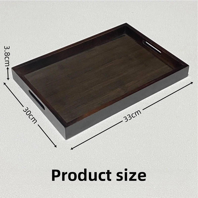 Plateau à thé en bambou style rétro