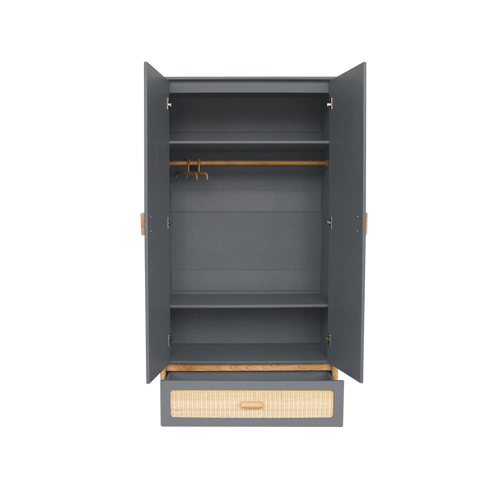 OCEANIA Rattan Wardrobe Grey Open