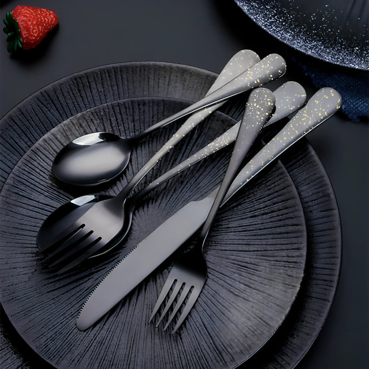 Vaisselle noire en acier inoxydable