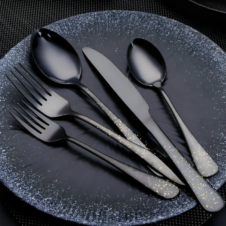 Vaisselle noire en acier inoxydable