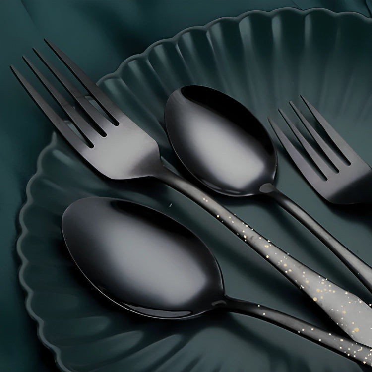 Vaisselle noire en acier inoxydable