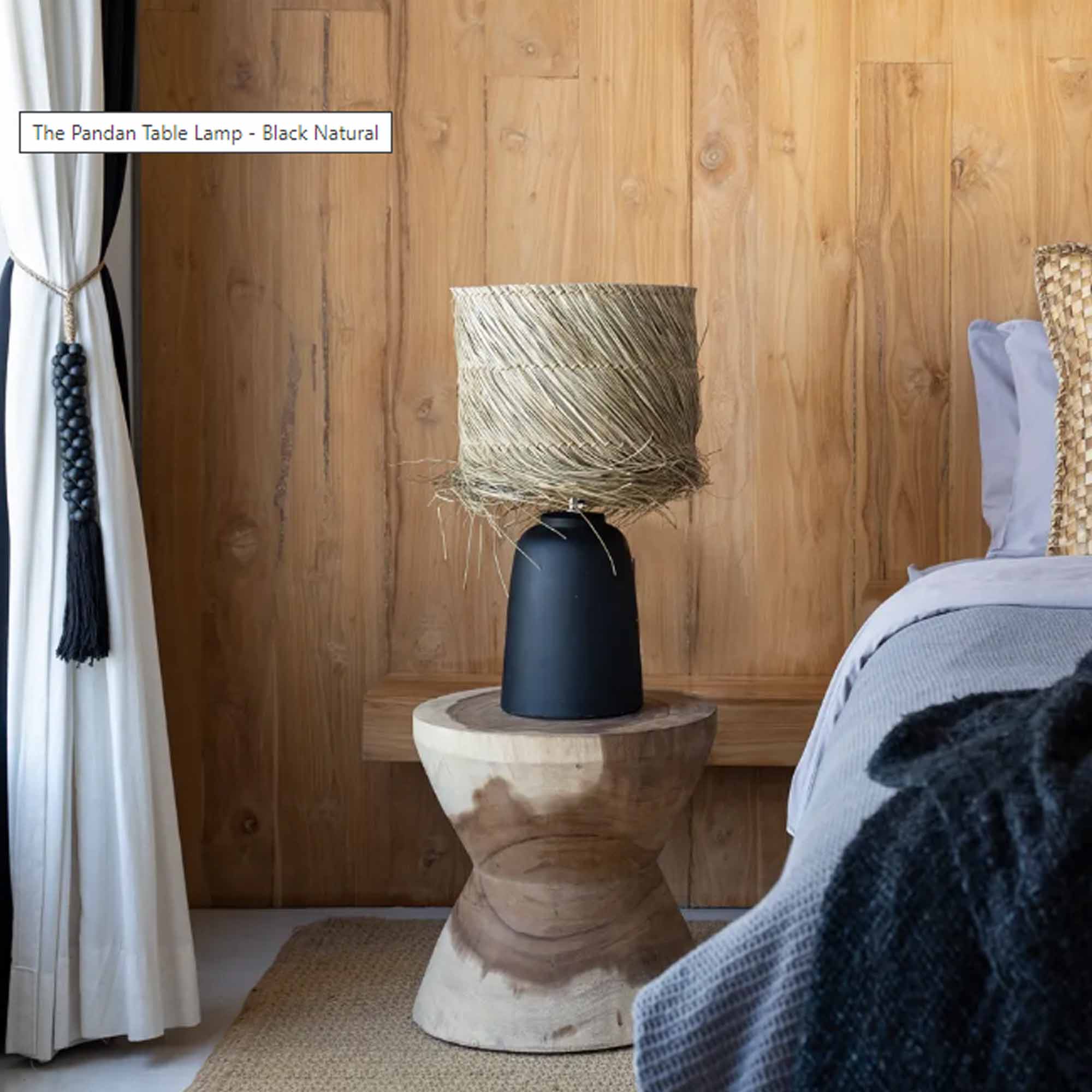 THE PANDAN Lampe de Table Noir-Naturel