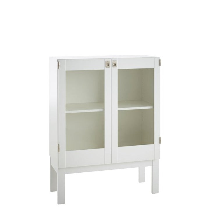 K72 Cabinet 737 white glass doors, on high base