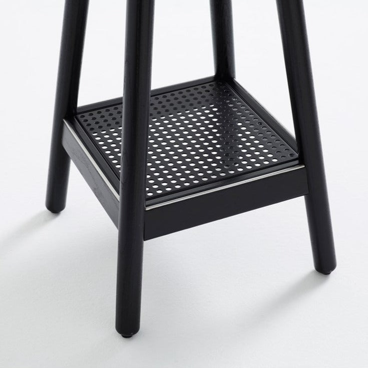 MILO Stool with Backrest black footrest detail