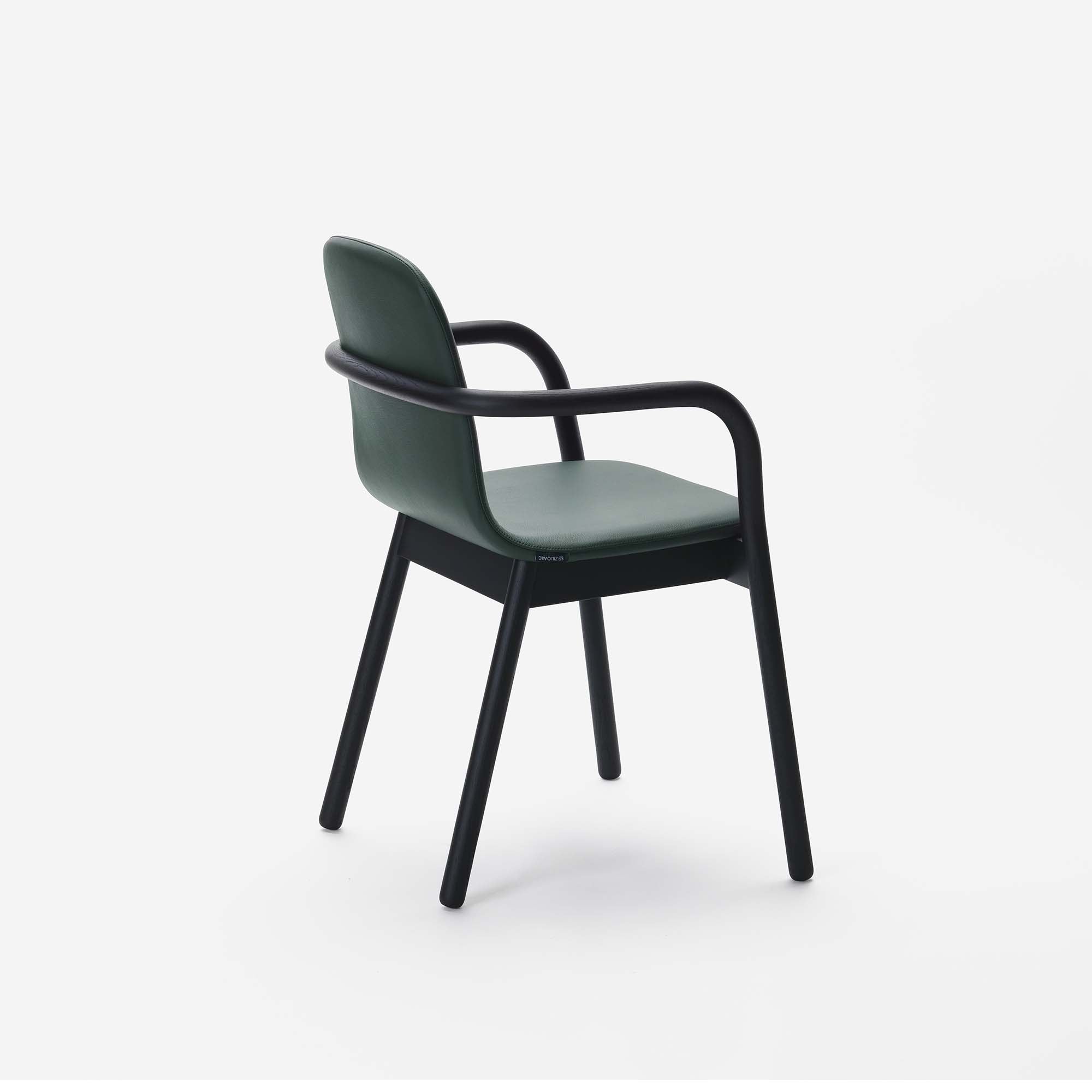 HUG ARMCHAIR Lacquered Ash Black half-back side view