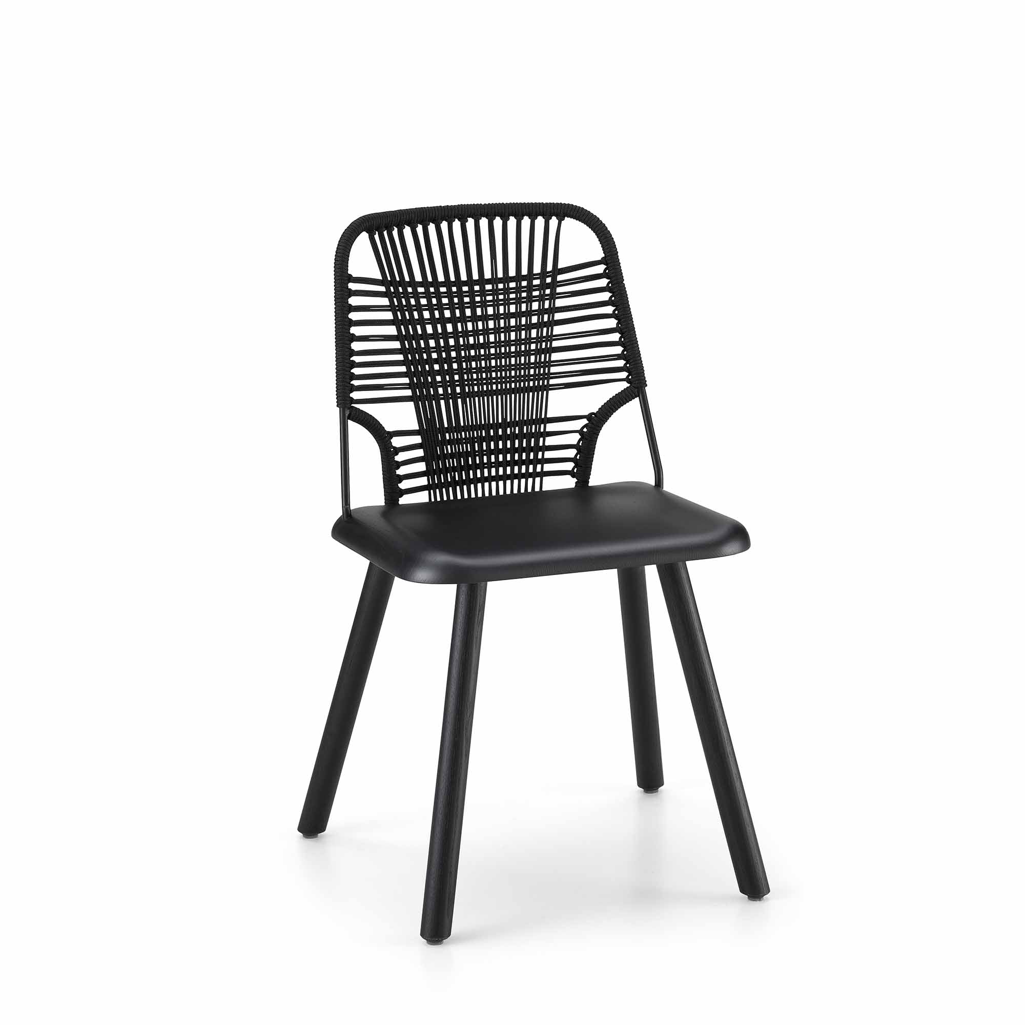 JACKIE Chair ash base, black front view