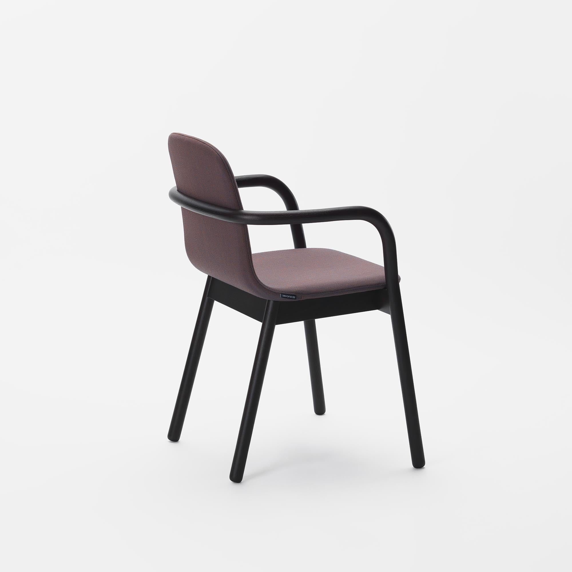 HUG ARMCHAIR Stained Ash Wenge Brown half-back side view