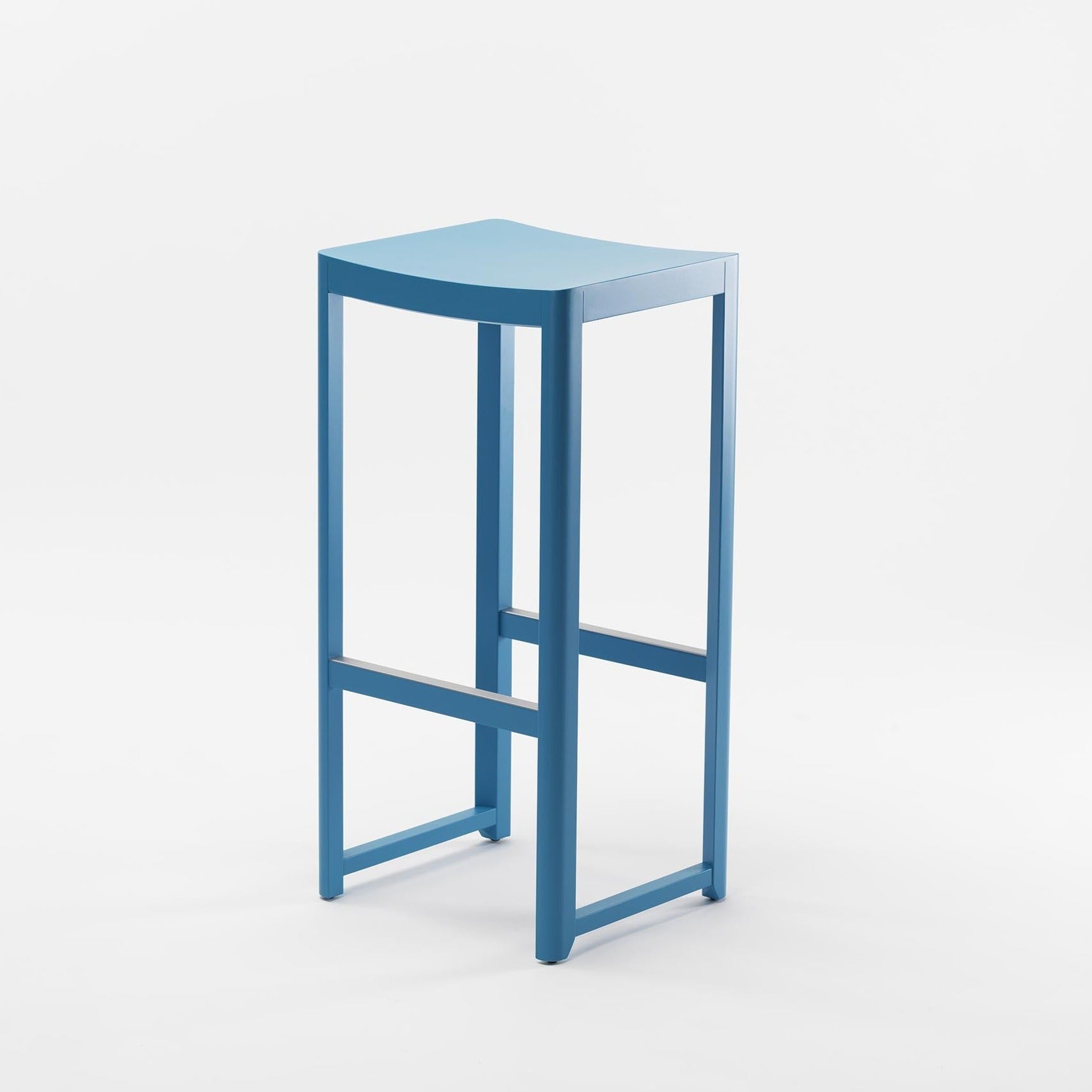 SELERI Barstool Blue Plywood Seat front view