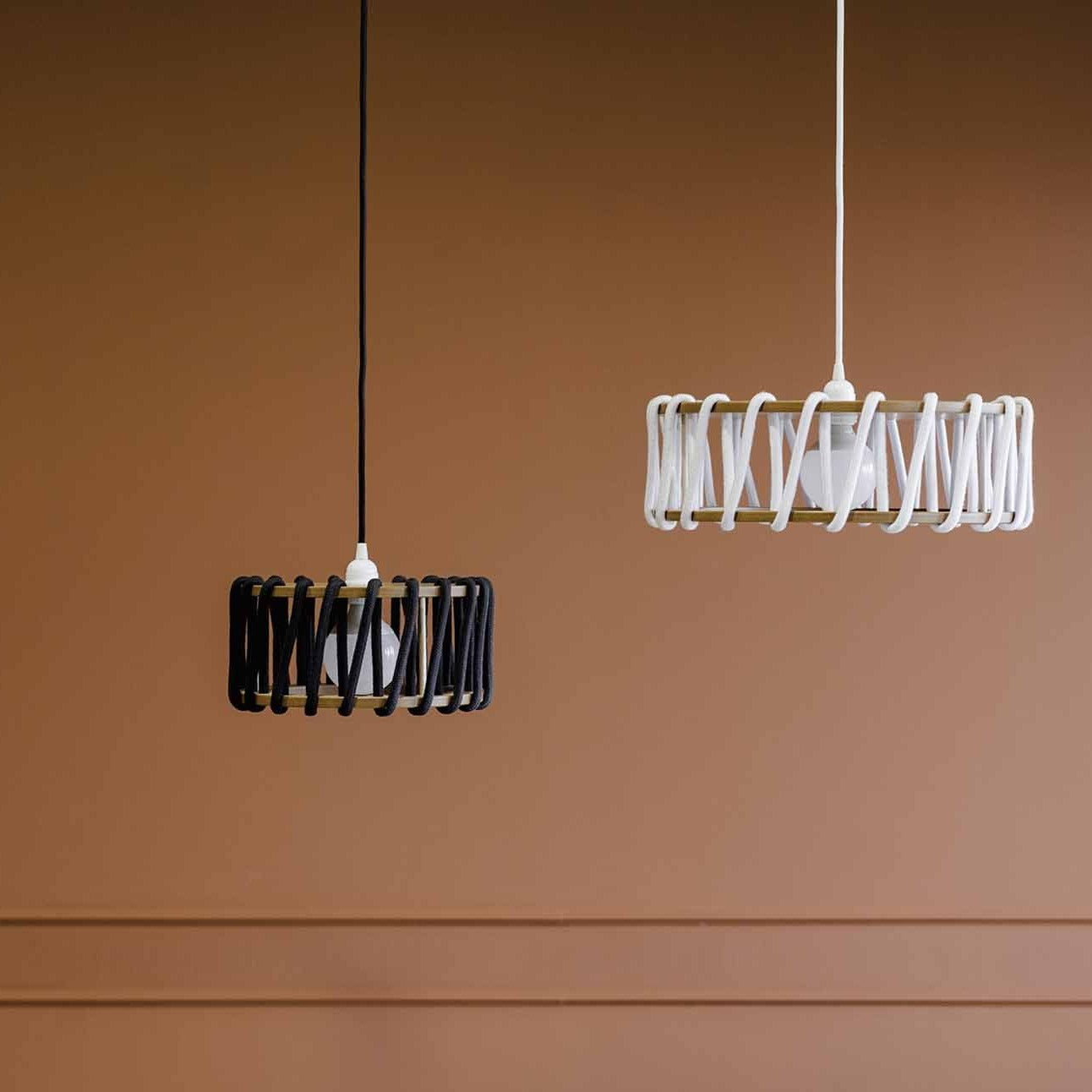 MACARON Pendant Lamp White 45 cm with black 30cm pendant