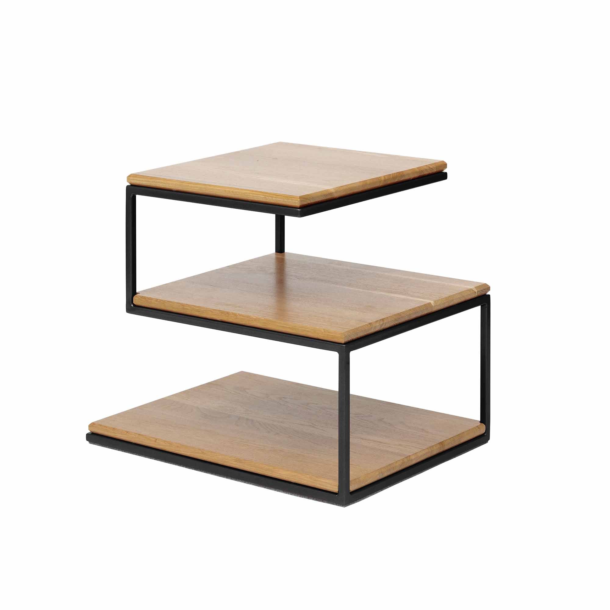 Oak Wood, Natural Colour black frame, half-side view