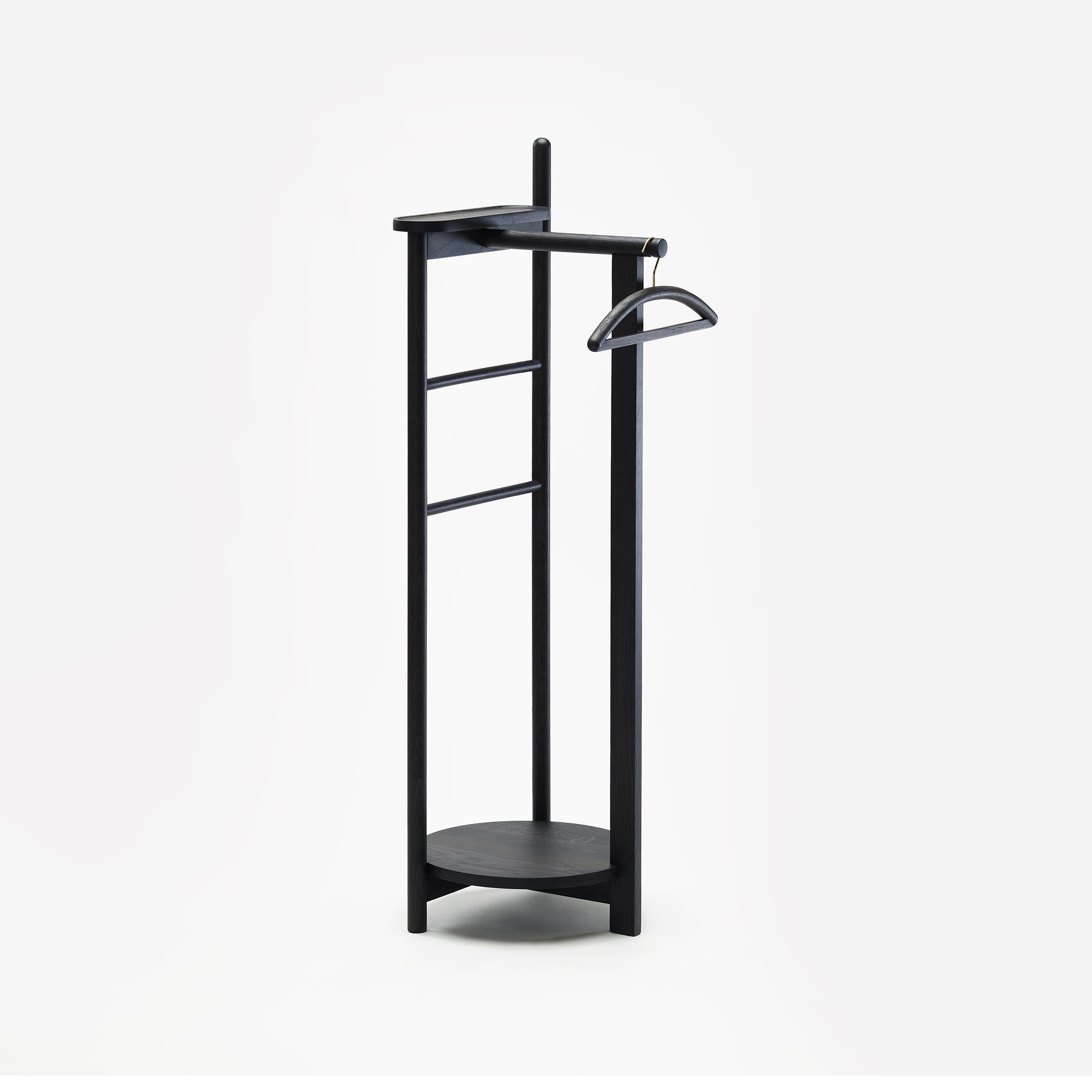LAUREL Coat Stand Black Lacquered Oak side view