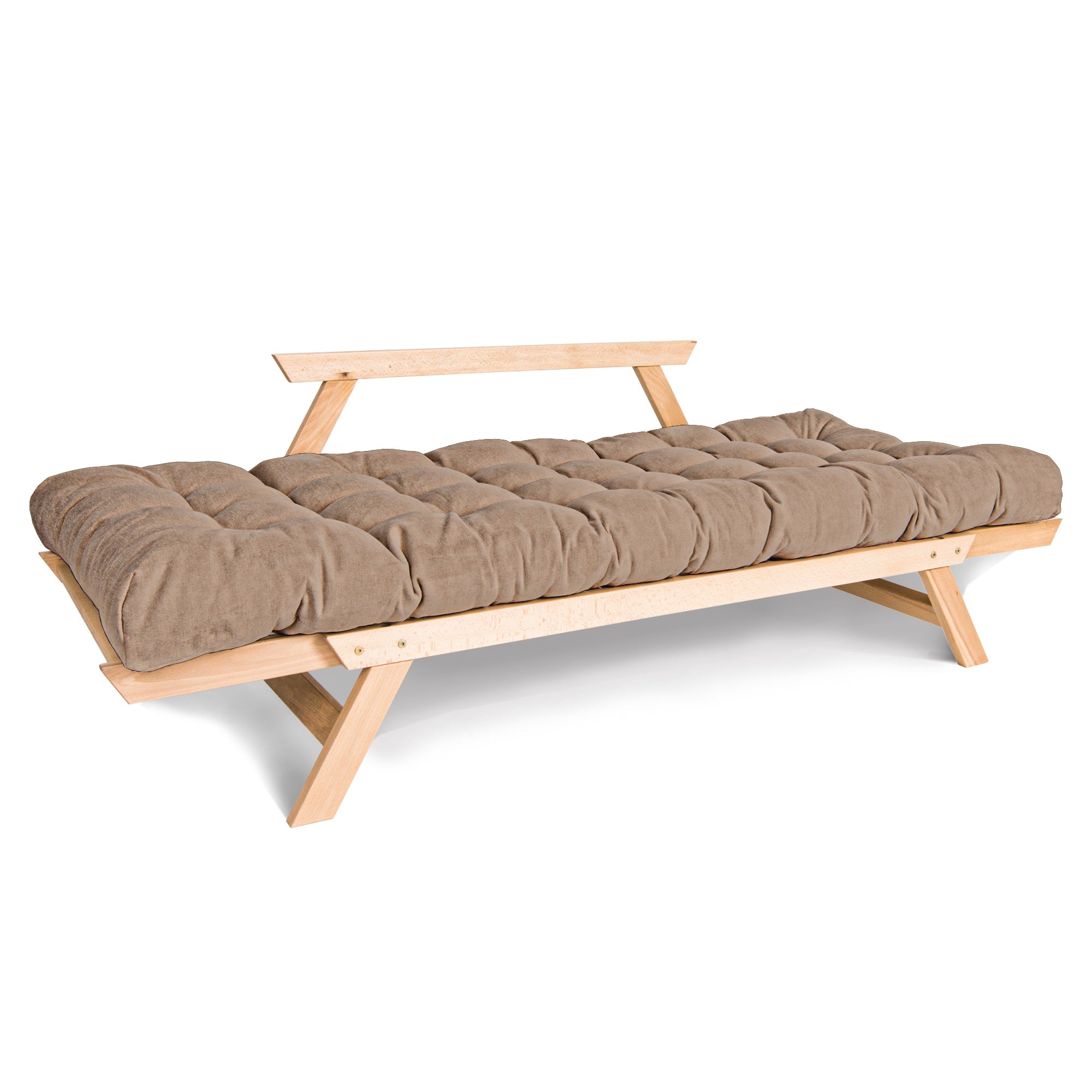 ALLEGRO Canapé-Lit Pliable, Cadre En Bois De Hêtre, Naturel