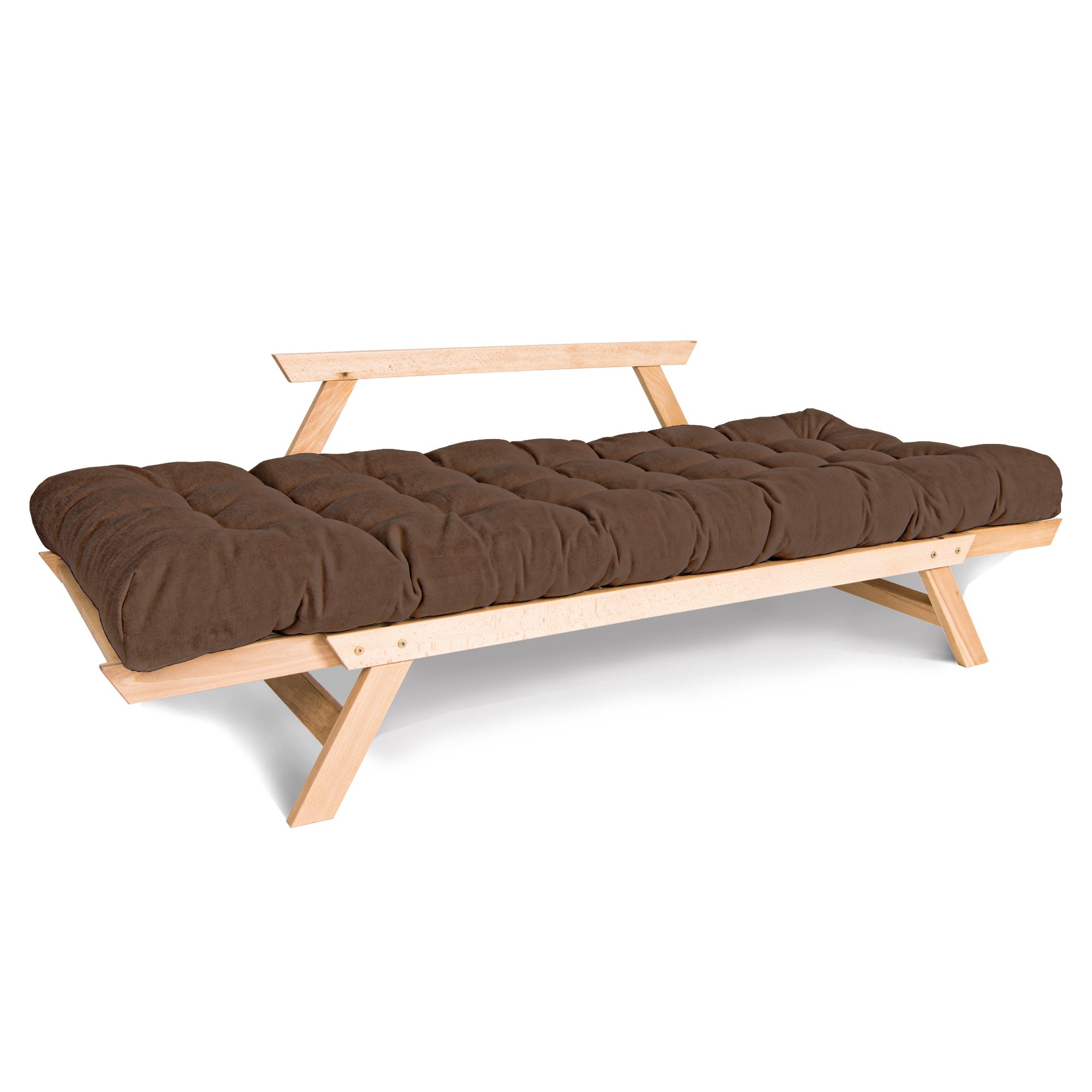 ALLEGRO Canapé-Lit Pliable, Cadre En Bois De Hêtre, Naturel