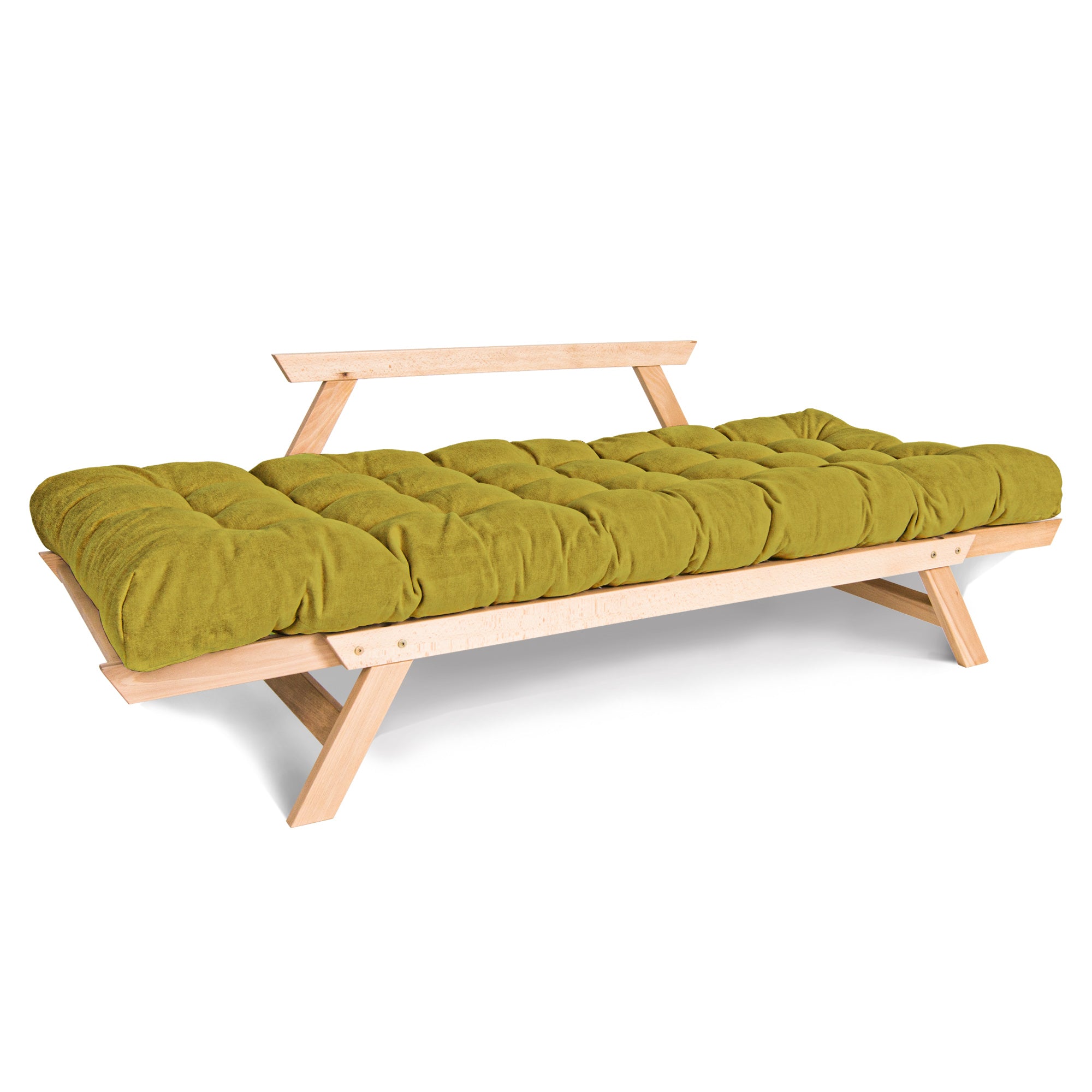 ALLEGRO Canapé-Lit Pliable, Cadre En Bois De Hêtre, Naturel