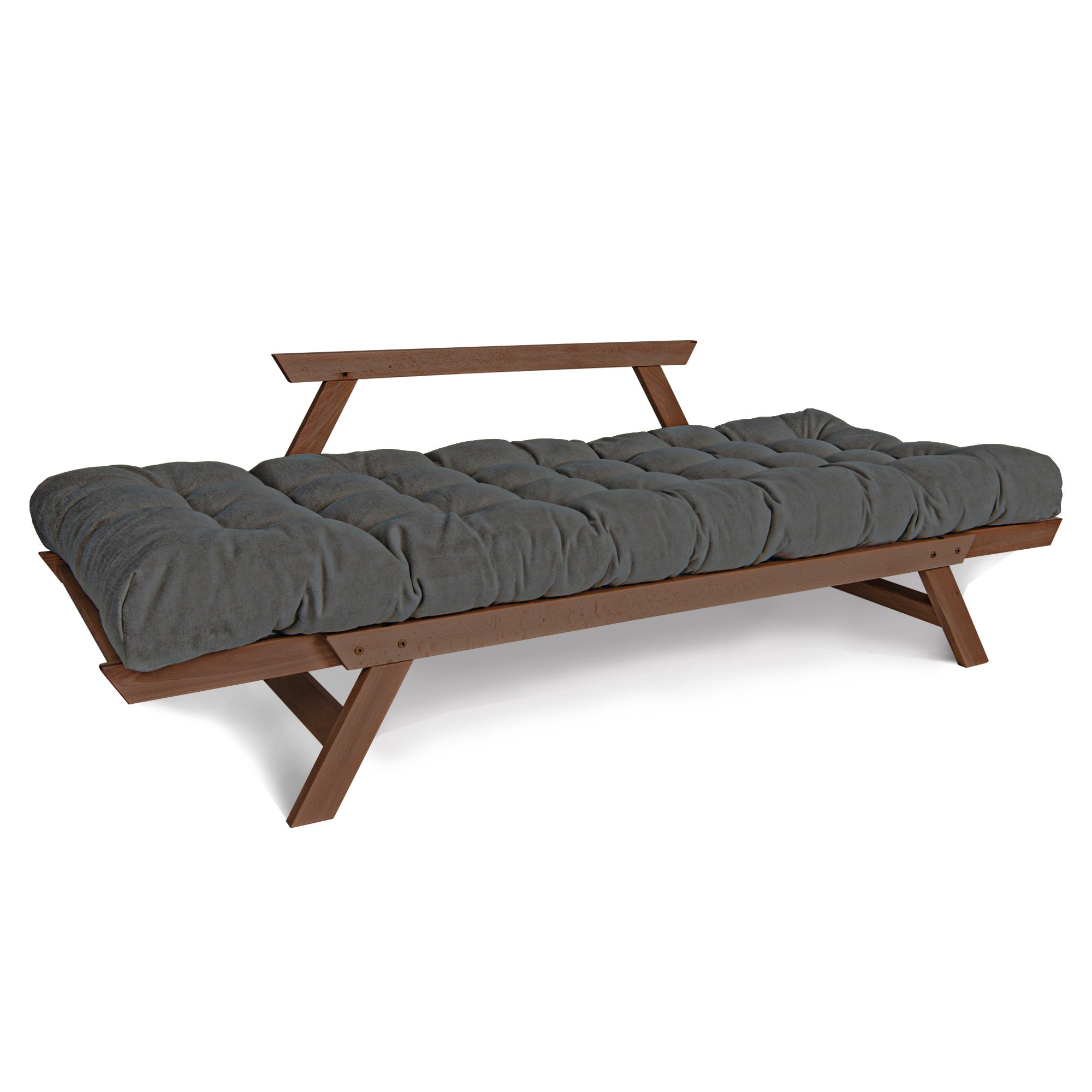 ALLEGRO Canapé-Futon Pliable, Cadre En Bois De Hêtre, Marron