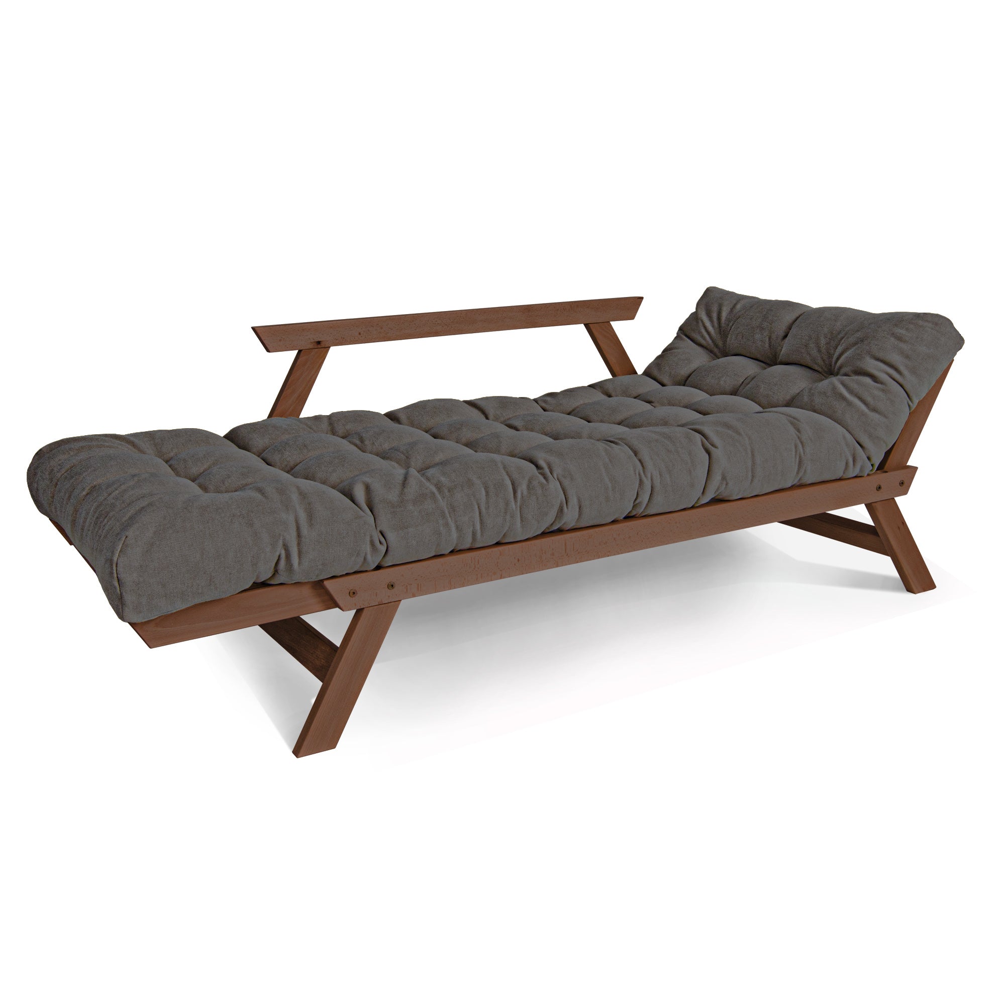 ALLEGRO Canapé-Futon Pliable, Cadre En Bois De Hêtre, Marron