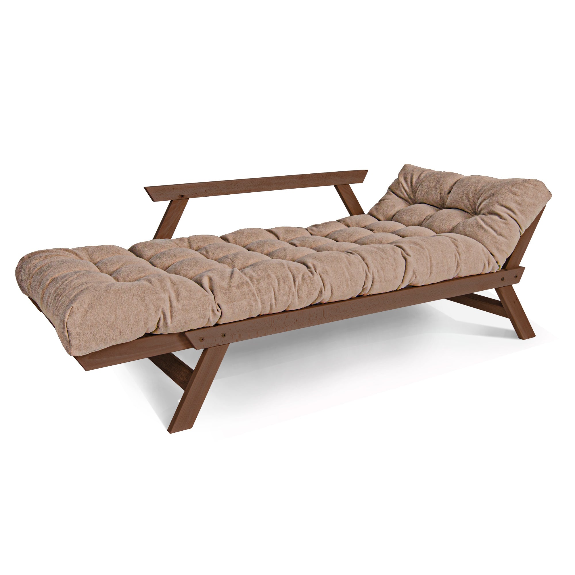 ALLEGRO Canapé-Futon Pliable, Cadre En Bois De Hêtre, Marron