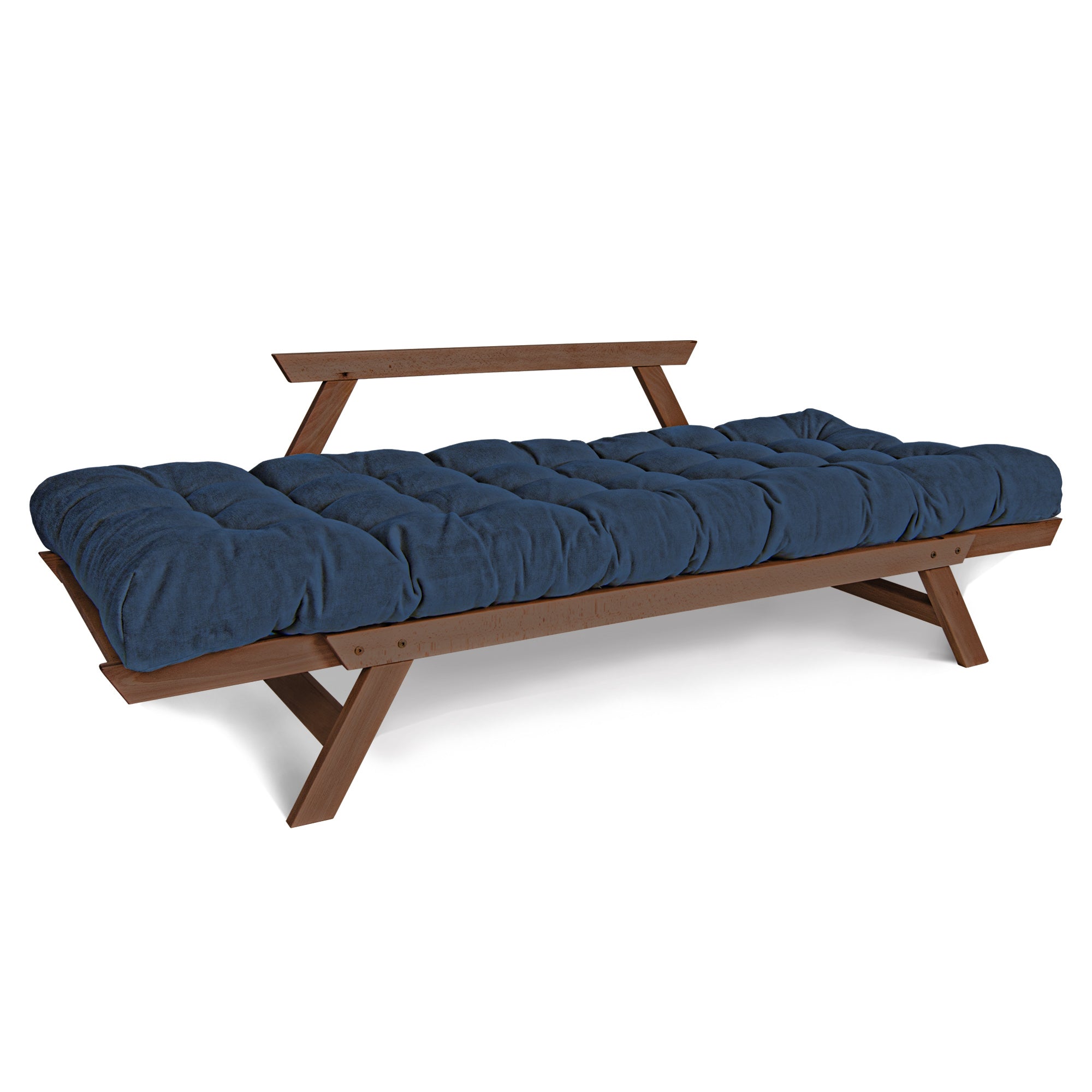 ALLEGRO Canapé-Futon Pliable, Cadre En Bois De Hêtre, Marron