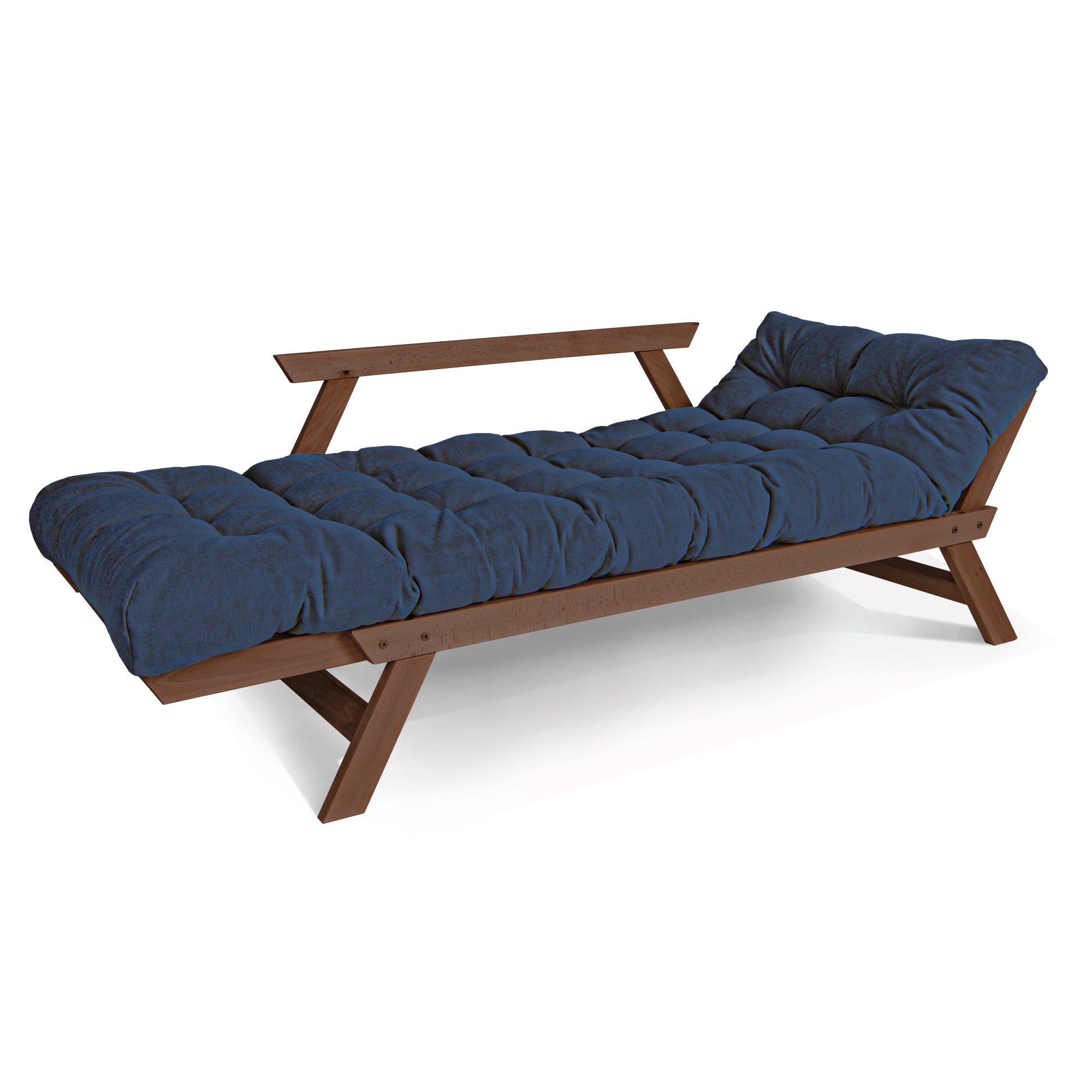 ALLEGRO Canapé-Futon Pliable, Cadre En Bois De Hêtre, Marron