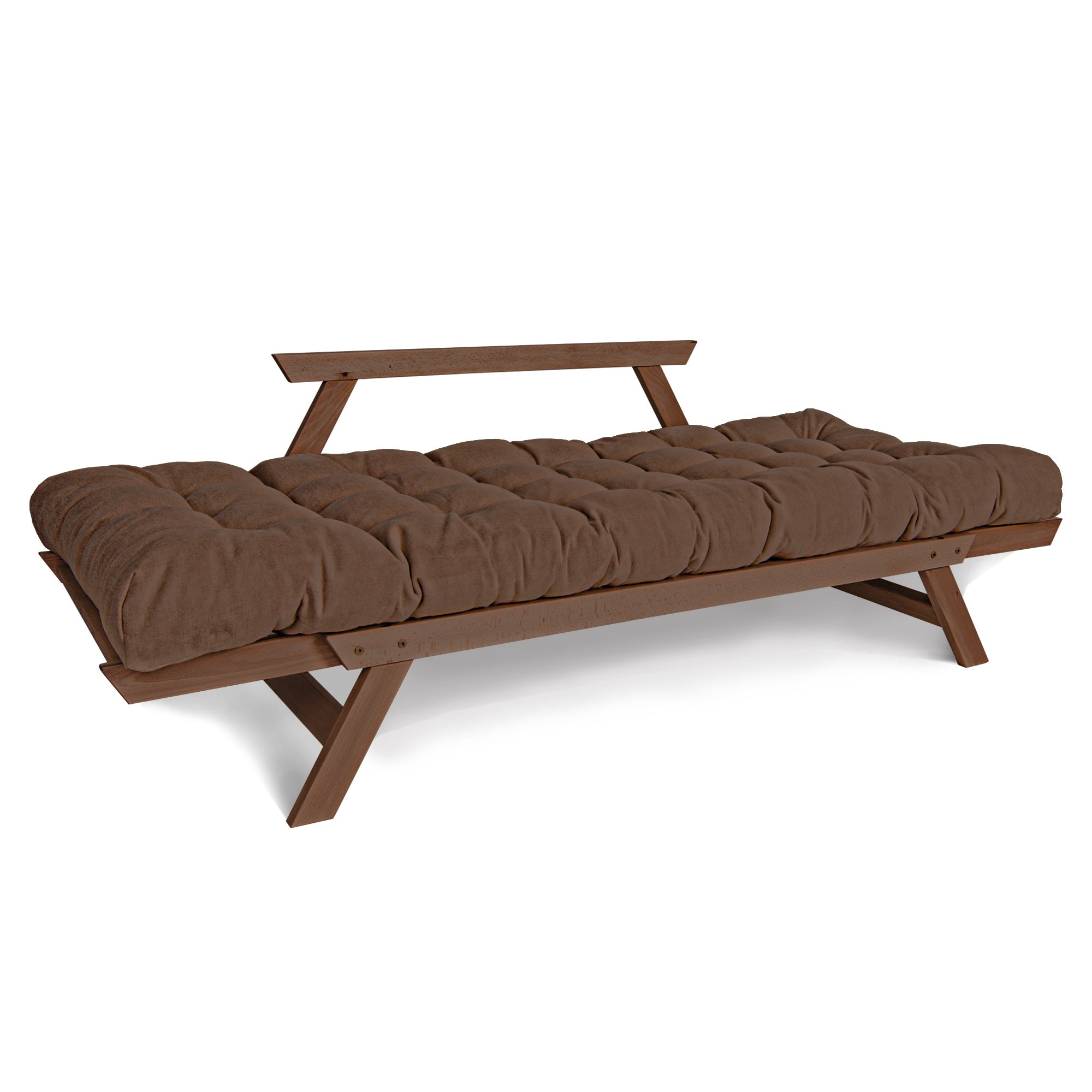 ALLEGRO Canapé-Futon Pliable, Cadre En Bois De Hêtre, Marron