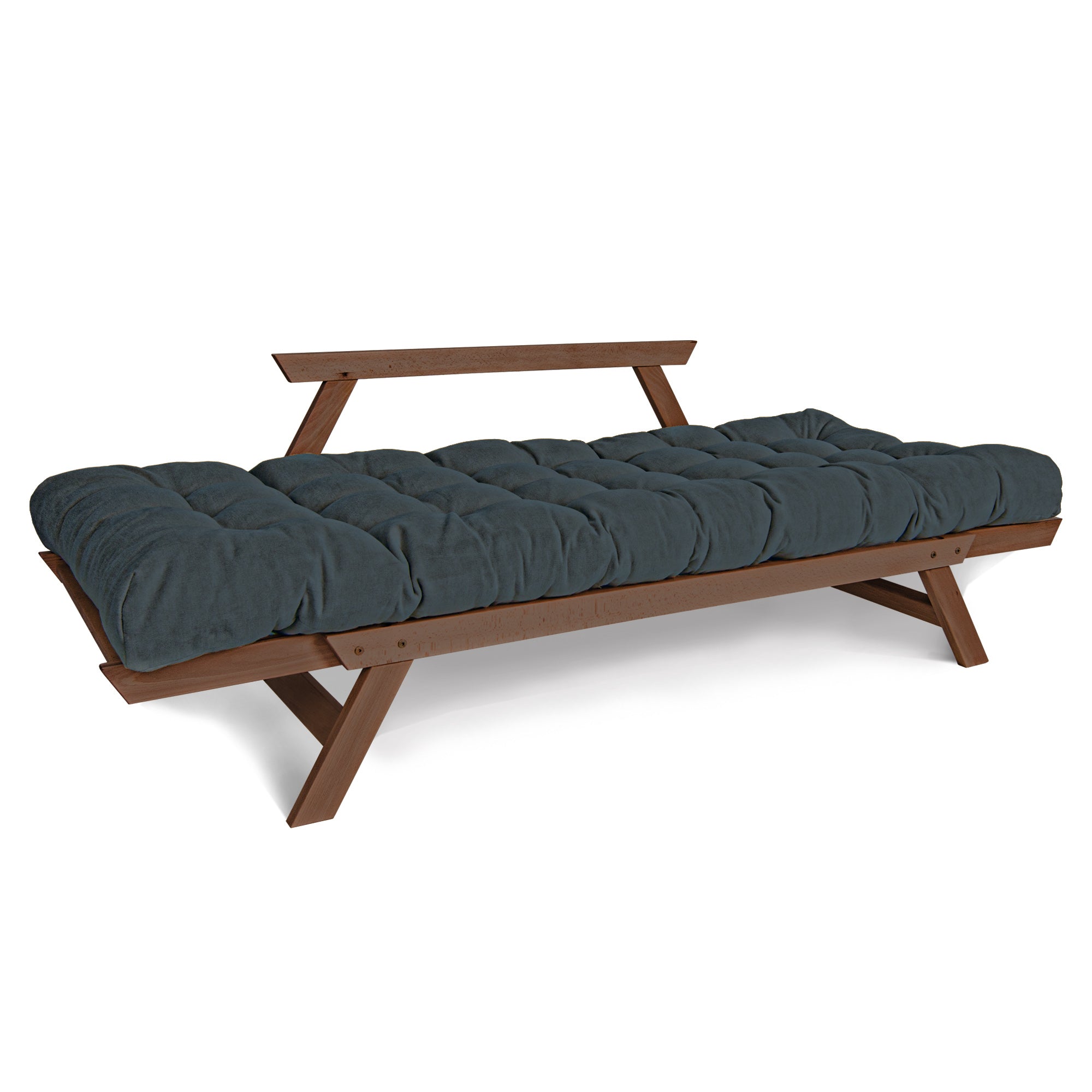 ALLEGRO Canapé-Futon Pliable, Cadre En Bois De Hêtre, Marron